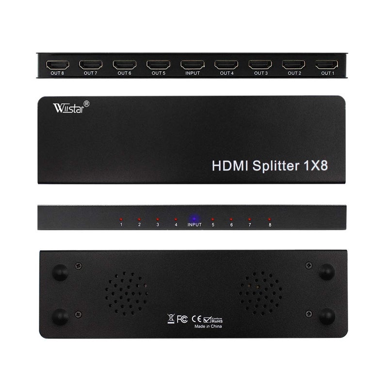 Wiistar HDMI Splitter 1 in 8 Out 4K@30Hz 8 Port HDMI Audio Video Distribute Splitter 1x8 Support HD 1.4V 1080P 3D for Xbox PS3/4 Roku Blu-Ray Player TV - Image 5